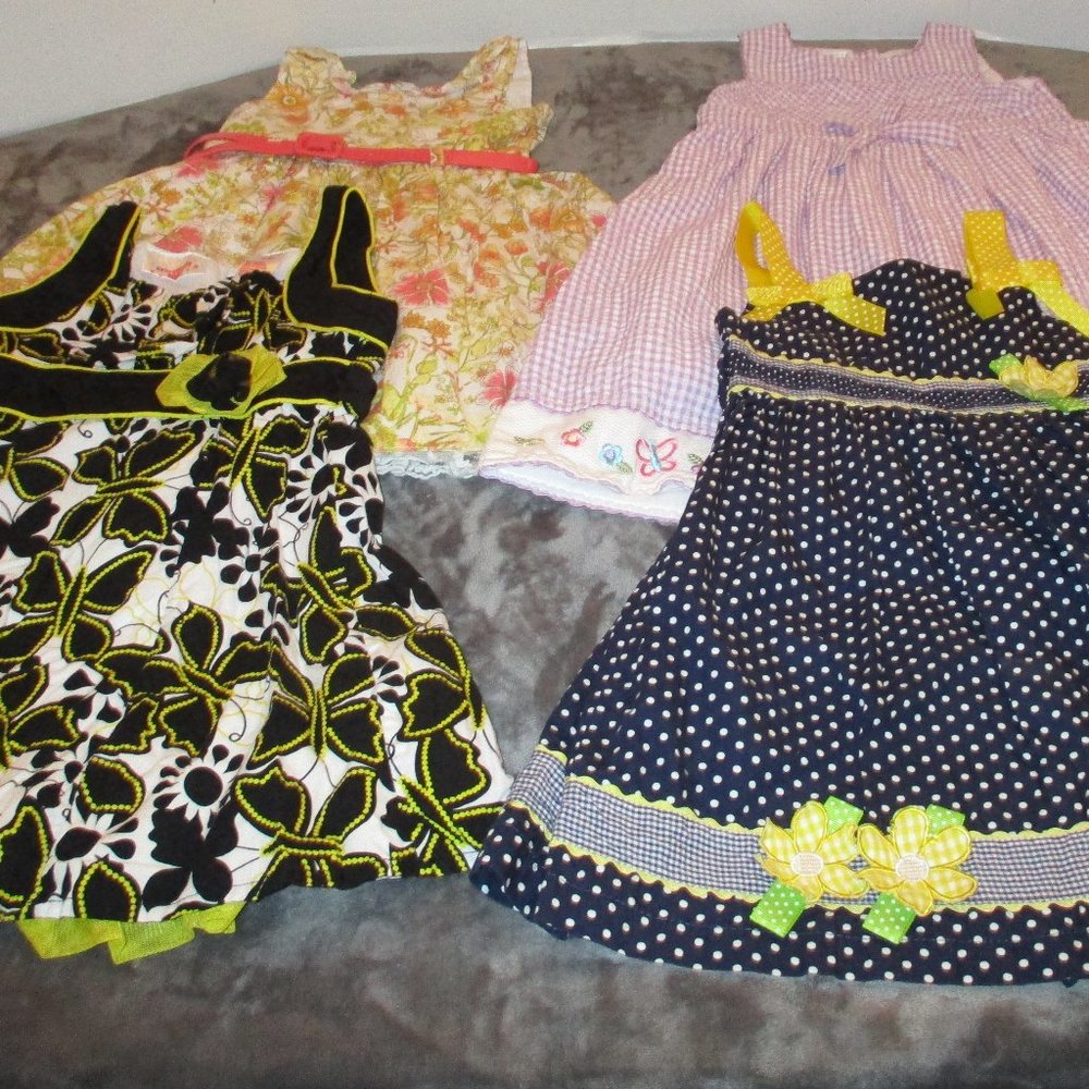 Lot of 4  Beautiful Girls Dresses Size 5/6 & 5